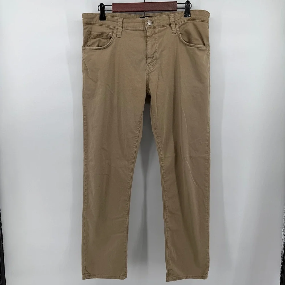 Mavi Zach Straight Leg Pants Mens 35x32 Tan Khaki Cotton Stretch Twill Chino